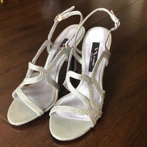 SOLD Nina Sparkly Silver High Heels Dress or Prom
